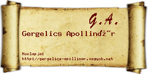 Gergelics Apollinár névjegykártya